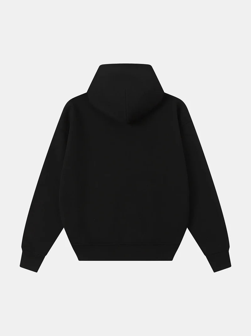 520 GSM Zip-Up Hoodie — Black