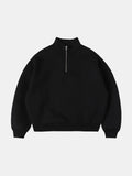 630 GSM Quarter-Zip Sweater Black - Front