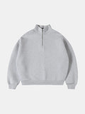 630 GSM Quarter-Zip Sweater Grey - Front