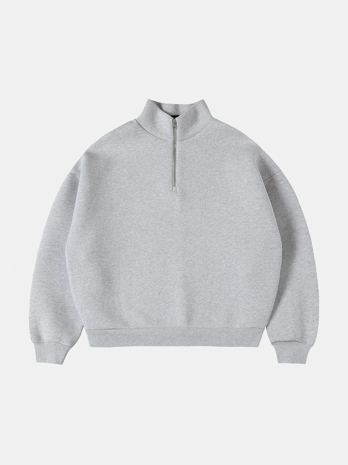 630 GSM Quarter-Zip Sweater Grey - Front