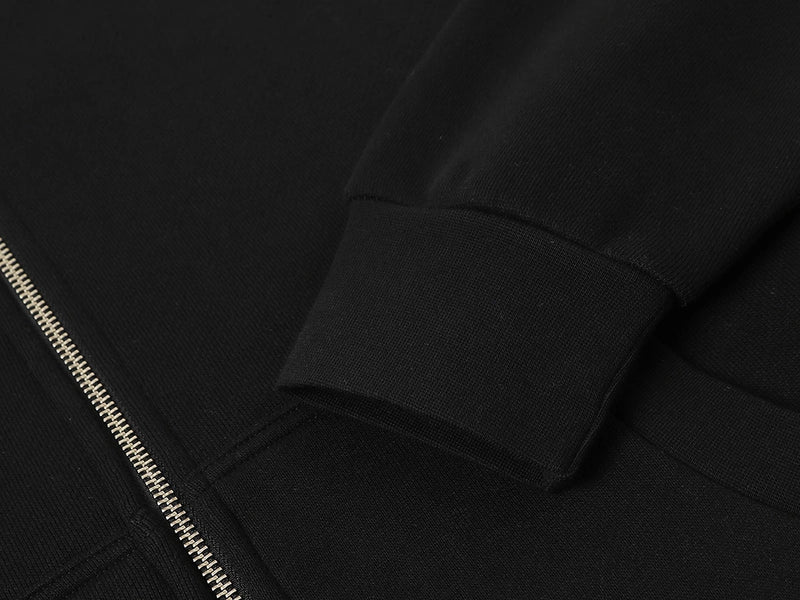 520 GSM Zip-Up Hoodie — Black
