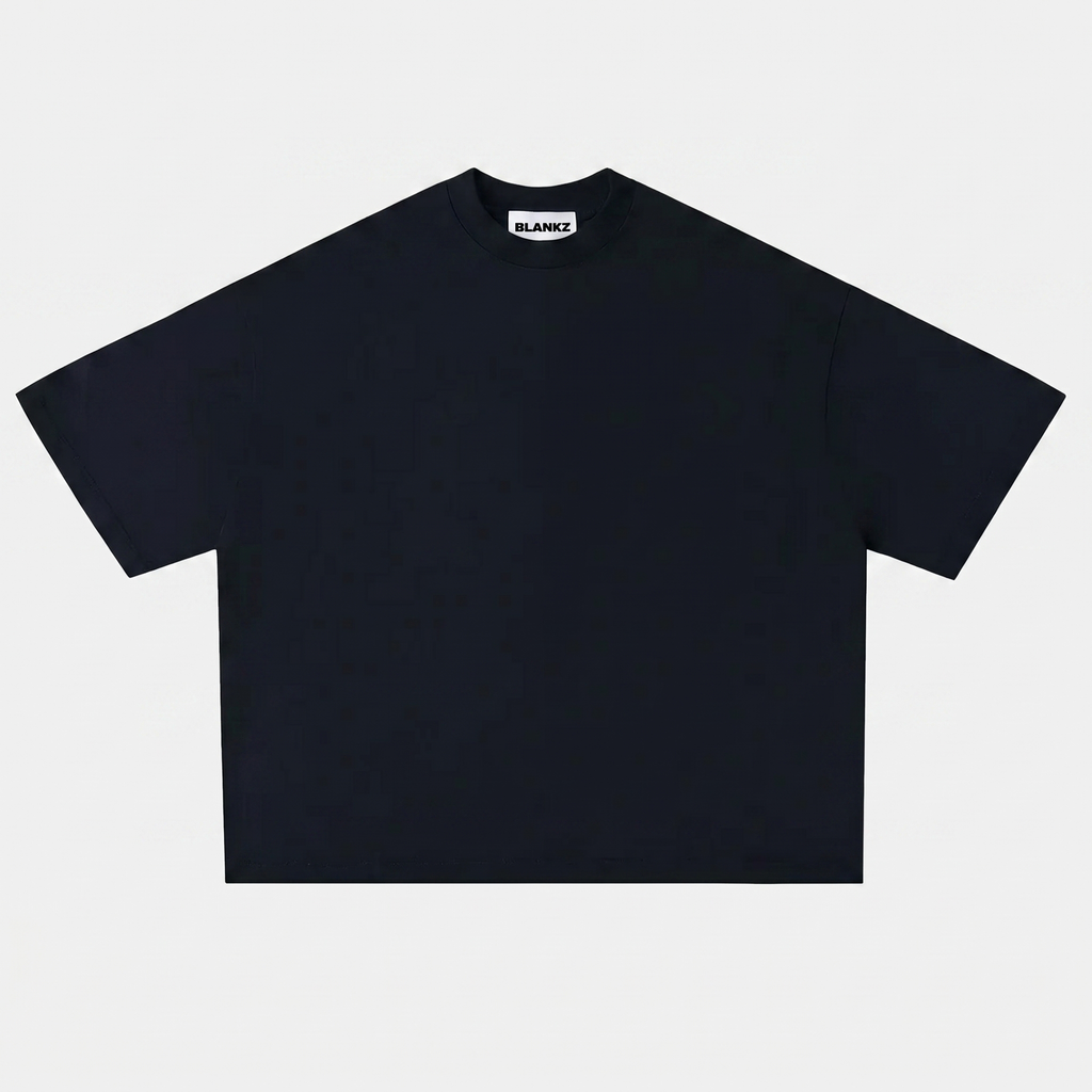 400 GSM Boxy Tee — Black