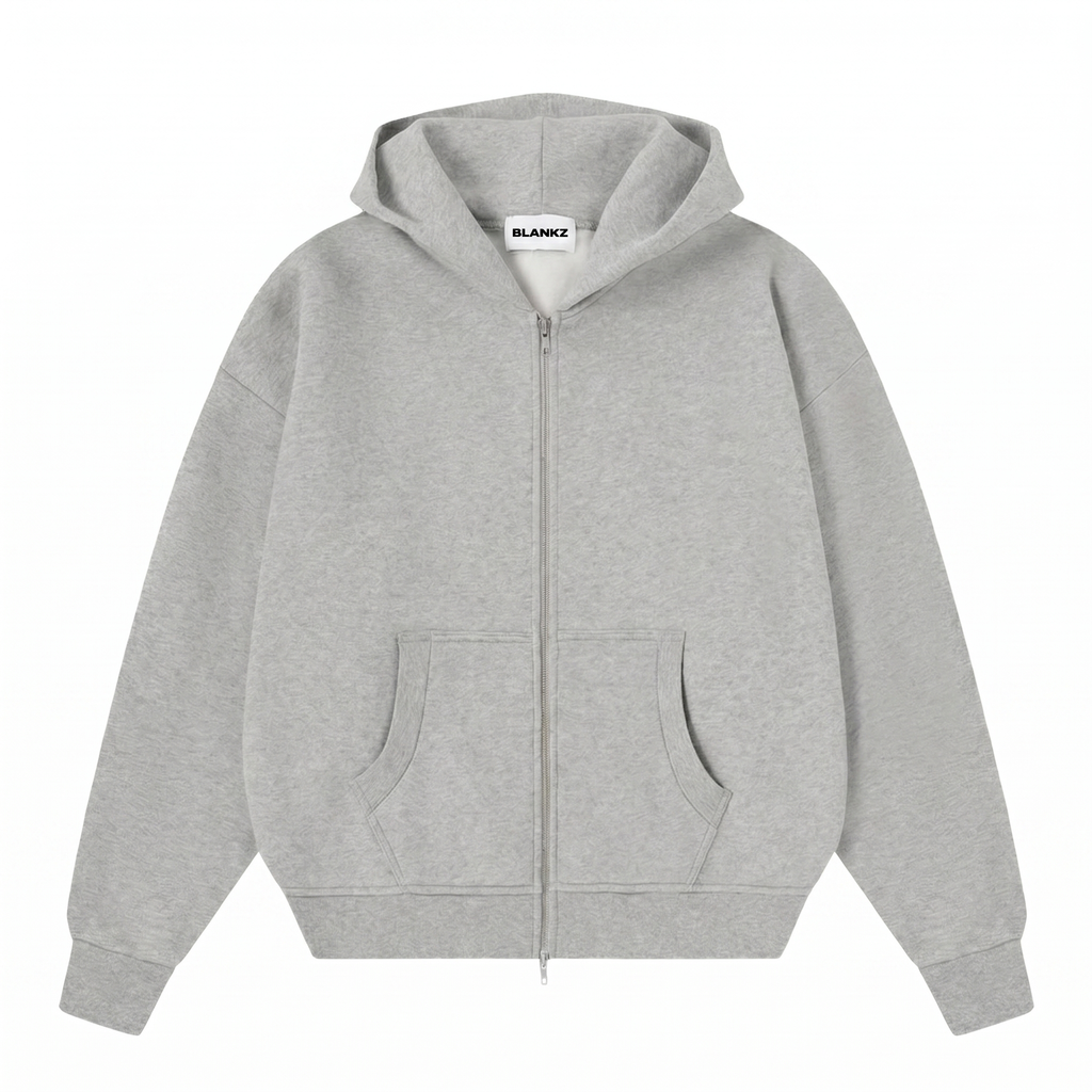520 GSM Zip-Up Hoodie — Grey