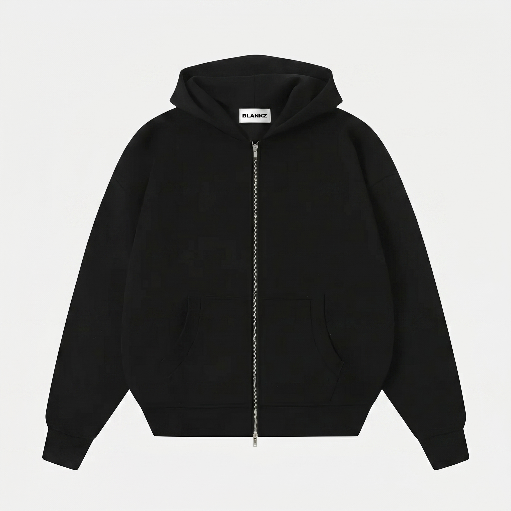520 GSM Zip-Up Hoodie — Black