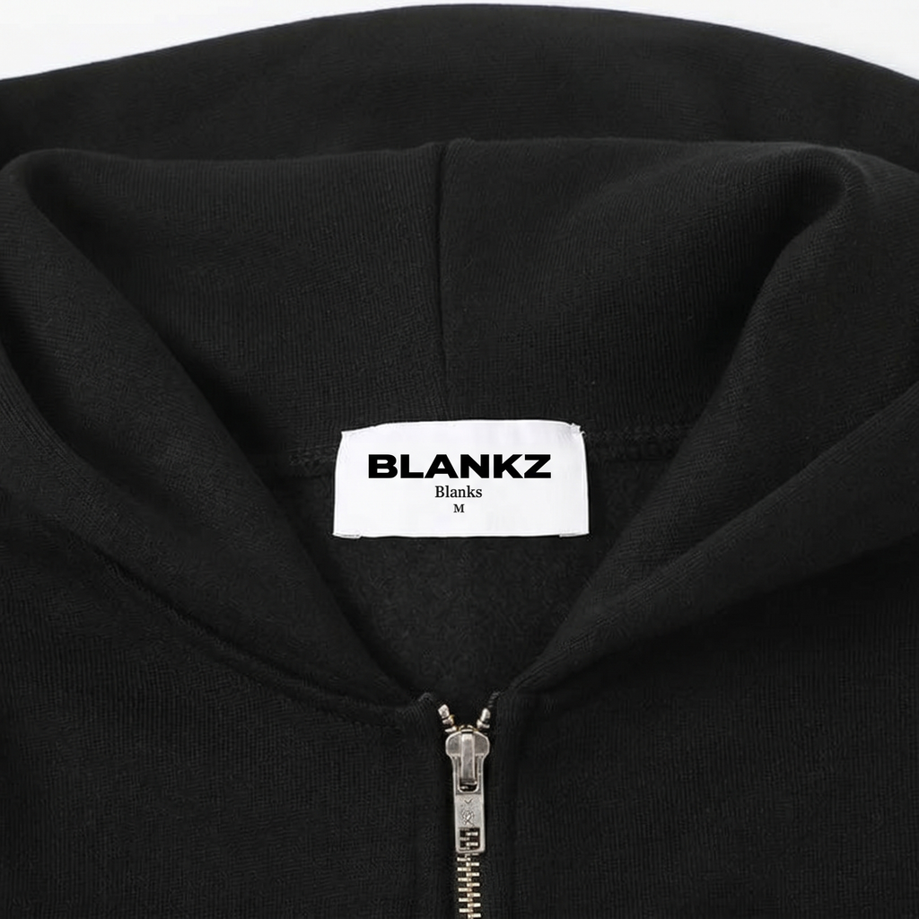 520 GSM Zip-Up Hoodie — Black